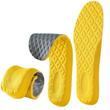 4D Sports Shoes Insoles Super Soft Running Insole for Feet Shock Absorption Baskets Shoe Sole Arch Support Orthopedic Inserts grey EU 35-36