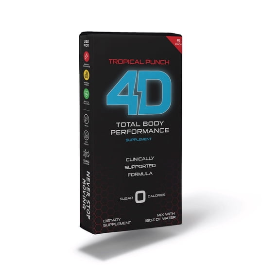 4D Tropical Punch Vitamin Supplement, 5 Count