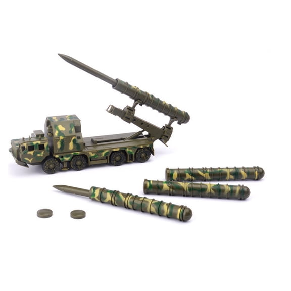 4D Unassembled Model Plastic Fighter Model 1/72 Scale Camouflage Russian S-300 Missile Launcher Vehicle Diecast Tank Model, Green