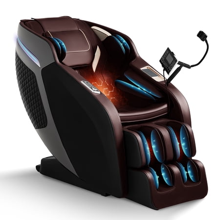4D Zero Gravity Full-Body Massage Chair with SL-Track & Air Massage, Heated Footrest, Bluetooth Audio & AI Voice Control – Ready to Relax