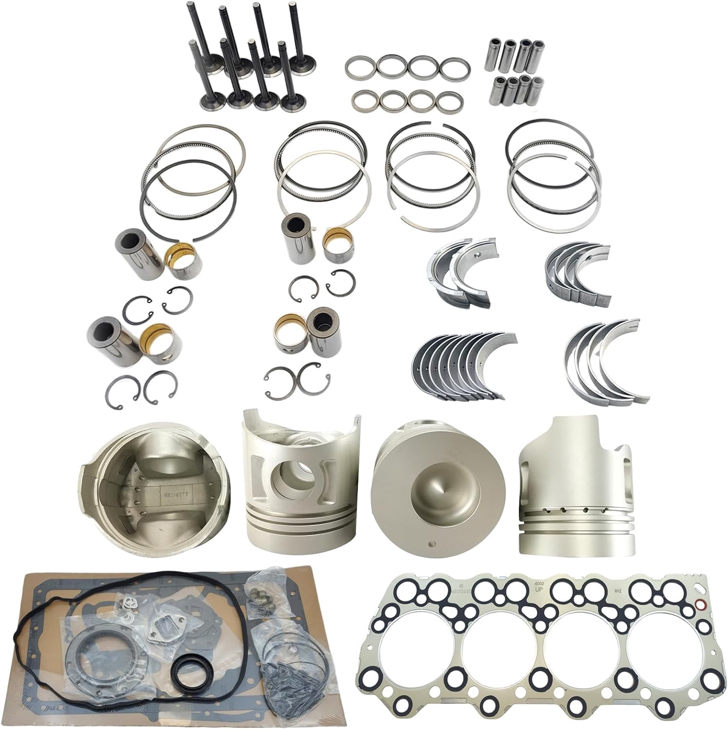 4D32 Overhaul Rebuild Kit (No cylinder liner) For Mitsubishi 4D32 4D32T ...