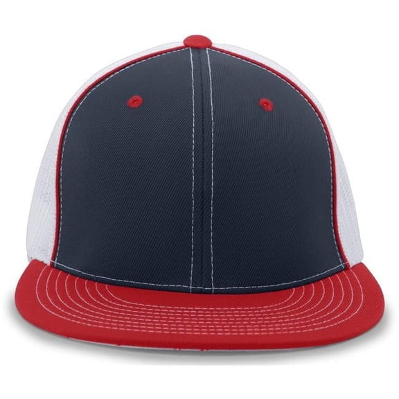 4D5.118.L-XL D-Series Trucker Flexfit Cap - Navy, White & Red - Large & Extra Large