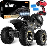 1:12 Rc Car,off Road Truck Remote Control Car Metal Shell 2.4G 4WD Dual Motors, with 2 Batteries Black