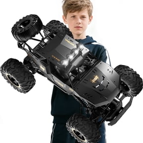 1:12 Rc Car,off Road Truck Remote Control Car Metal Shell 2.4G 4WD Dual Motors, with 2 Batteries Black