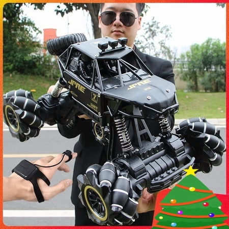 4DRC C3 RC Cars off Road Truck Remote Control Car 1:16 Metal Shell 2.4G 4WD Dual Motors,All Terrain Hobby Truck with 3 Batteries Black