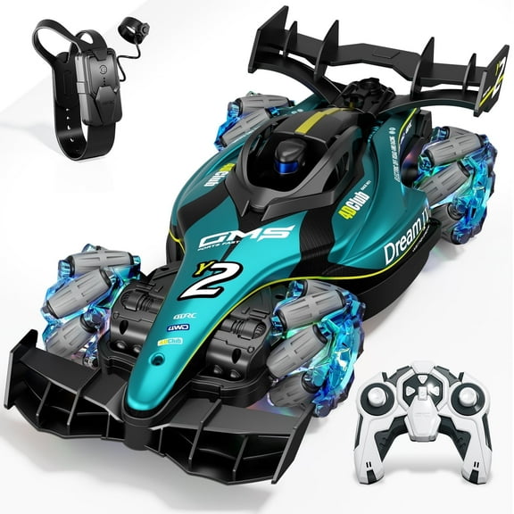 4DRC RC Racing Car, 1:12 4WD Toy Cars Buggy 2.4Ghz High Speed Remote Control Car Drift Car, Sideways Driving, with Watch Control.for Boys &  Gift for Kids Blue