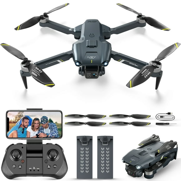 4DRC V28 Drone With 1080P Camera for Adults Foldable FPV RC Quadcopter Drone with Brushless Motor and 2 Batteries for Play outdoor black
