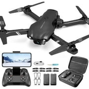 4DRC v8 with 1080P HD Camera for Adults and Kids for Adults and Children FPV RC Quadcopter with LED Lights and Optical flow Sensor, 2 Batteries, Black