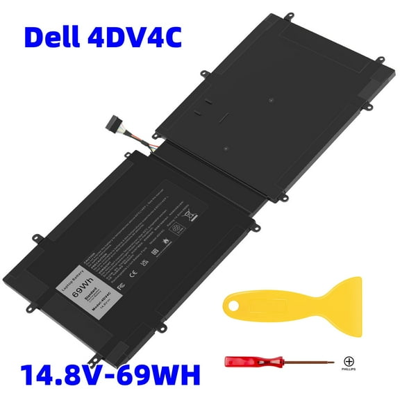 4DV4C Laptop Battery Compatible with Dell XPS 18 1810 1820 Series Tablet 63FK6 D10H3 14.8V 5-Cell 69Wh