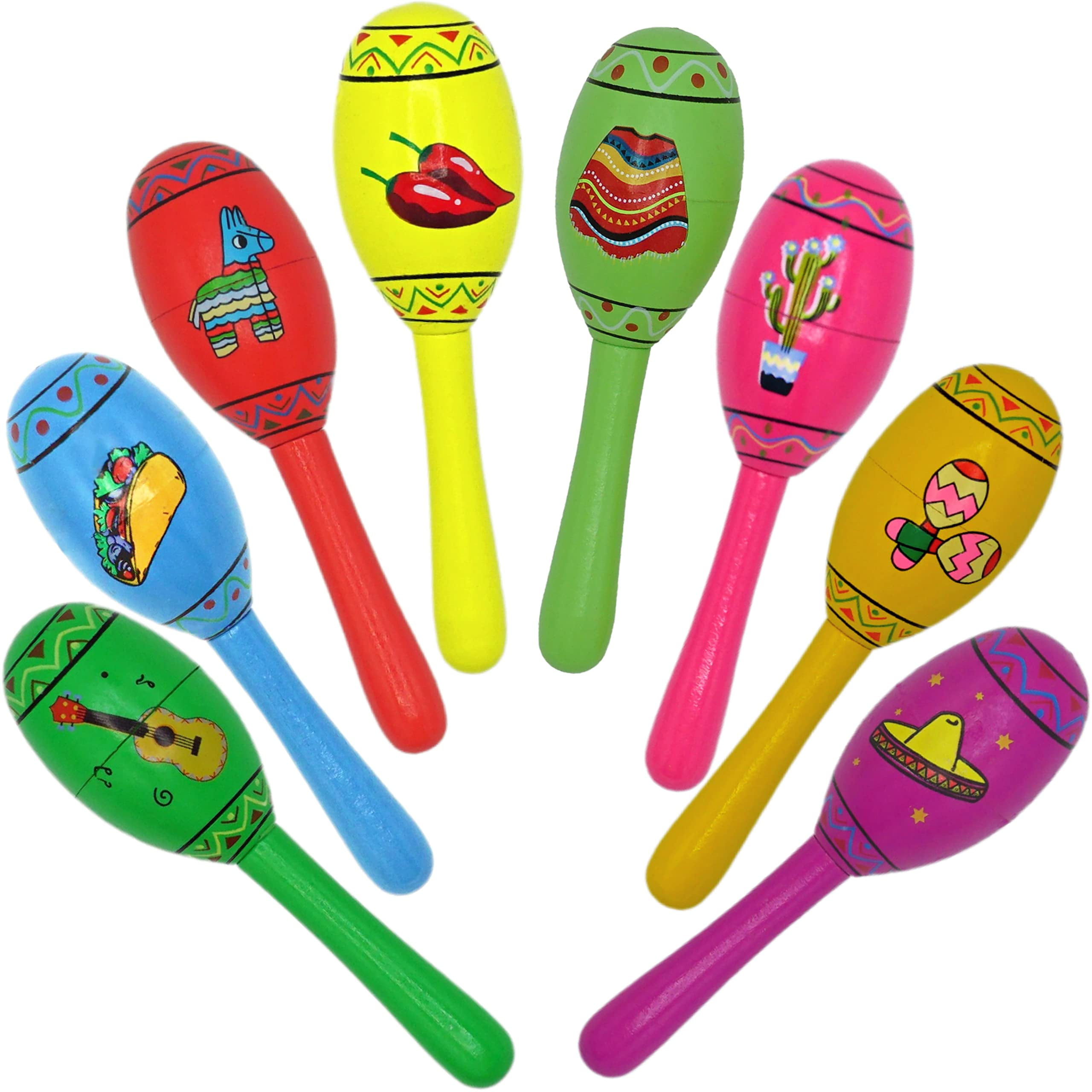 4E's Novelty 16 PCS Fiesta Maracas Party Favors fo