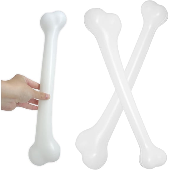 4E's Novelty 2 Pack Jumbo Bone Props, 15 Inch Plastic Fake Bones for Halloween Costumes & Decor