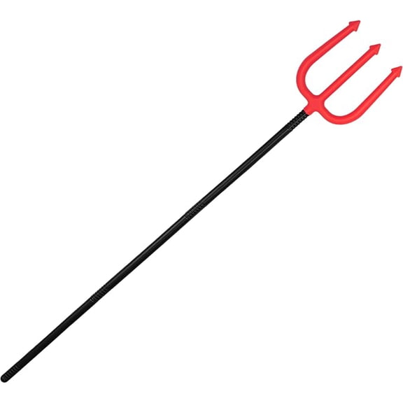 4E's Novelty 44" Collapsible Devil Pitchfork Prop for Kids & Adults, Red Halloween Costume