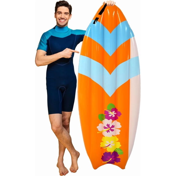 4E's Novelty 5.5Ft Inflatable Surfboard, Pool Float for All Ages