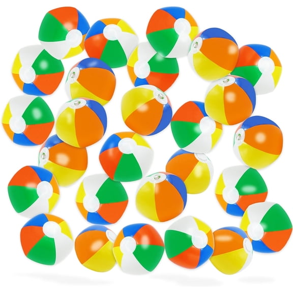 4E's Novelty 50 Pack Mini Beach Balls, 4" Inflatable Pool Toys & Summer Party Favors