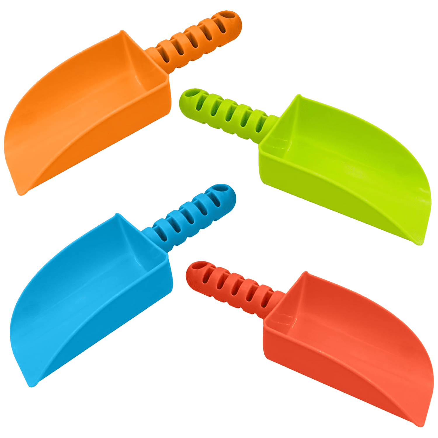 4E's Novelty 8 Heavy Duty Beach Plastic Sand Shovel for Kids, - Great for Planting Gardening Shovels for Toddlers, Outdoor Digging Sandbox Toys, 4 Pack Digging & Gardening Tools