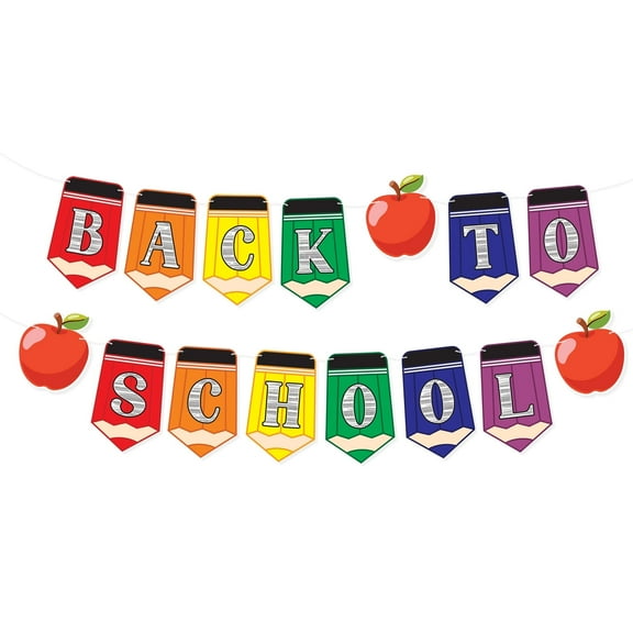 4E's Novelty Back to Classroom Decorations Banners, 2 Strings 10ft Colourful Welcome Back to School Banner for Classroom