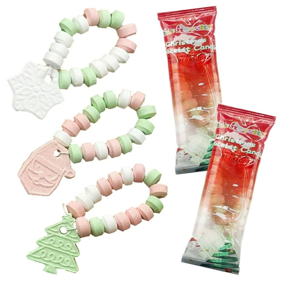 4E's Novelty Christmas Candy Bracelets, 30-Pack Bulk Candies with Festive Santa, Tree & Snowflake Charms