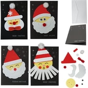 4Es Novelty Card Making Kit for Kids 3+ DIY Christmas Crafts, 12 pcs Trendy Christmas Cards, Includes Christmas Cards with Envelopes, Fun Craft Kit