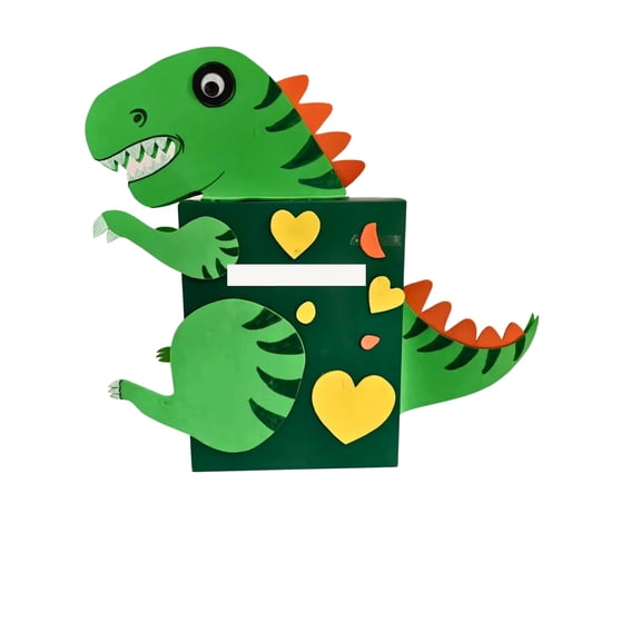 4Es Novelty DIY Dinosaur Valentine Card Box Craft Kit Classroom Valentine Party Activity for Kids