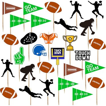 24 Pack Sports Cupcake Toppers Basketball Cupcake Toppers Soccer Football Cupcake Toppers Baseball Rugby Cupcake Picks Ball Sports Cupcake Picks For Sports Theme Boy Birthday Party Decorations