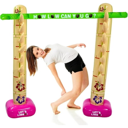 4E's Novelty Lua Limbo Game Set, Inflatable Limbo Sticks for Kids & Adults, Party Fun