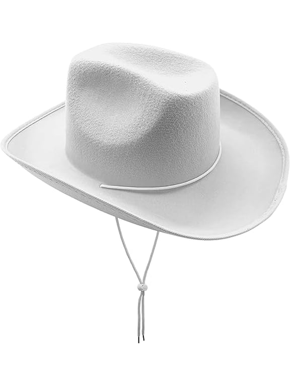 4Es Novelty White Cowboy Hat for Women & Men - White Cowboy Hat for Women, Ideal Cowboy Hat for Girls & Boys, Costume Hat, Western Party Accessory