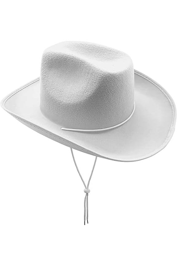 4Es Novelty White Cowboy Hat for Women & Men - White Cowboy Hat for Women, Ideal Cowboy Hat for Girls & Boys, Costume Hat, Western Party Accessory