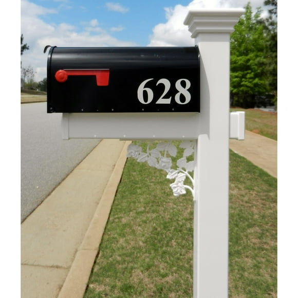 4Ever Products Jefferson White Vinyl Mailbox, 25L x 9W x 76H in