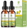 thumbnail image 1 of (2 Pack)Mullein Drops for Lungs - Vegan Mullein Leaf Extract Liquid Tincture, Support for Respiratory, Immune, Digestive System, Natural Herbal Supplement, Non-GMO, 2 FL OZ, 1 of 7