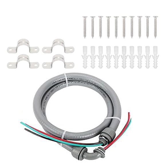 4FT 1/2Inch Electrical AC Whip Kits Nonmetallic Liquid Tight Flexible Electrical Conduit Power Whips Assembly Enduring