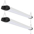 thumbnail image 1 of 4FT 120W LED Shop Light Linkable, 13000lm(400w Equivalent), 5000K Utility Shop Lights for Garages, Workshops, Basements, Hanging or FlushMount, with Power Cord and Pull Chain, ETL, Black, 2 Pack, 1 of 14