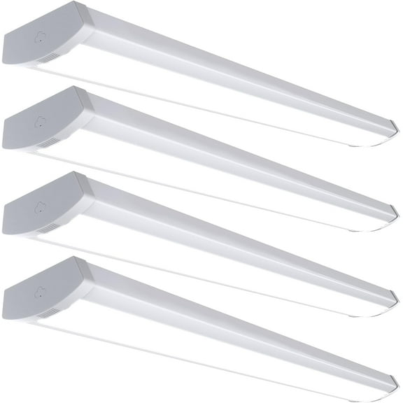 4FT 60W LED Wraparound Light, 6600lm Linkable 60W/50W/40W 5000K Led Shop Lights Surface Mounting, ETL,AC120V LED Ceiling Office Wrap Light for Kitchen, Hallway, Fluorescent Replacement, 4P