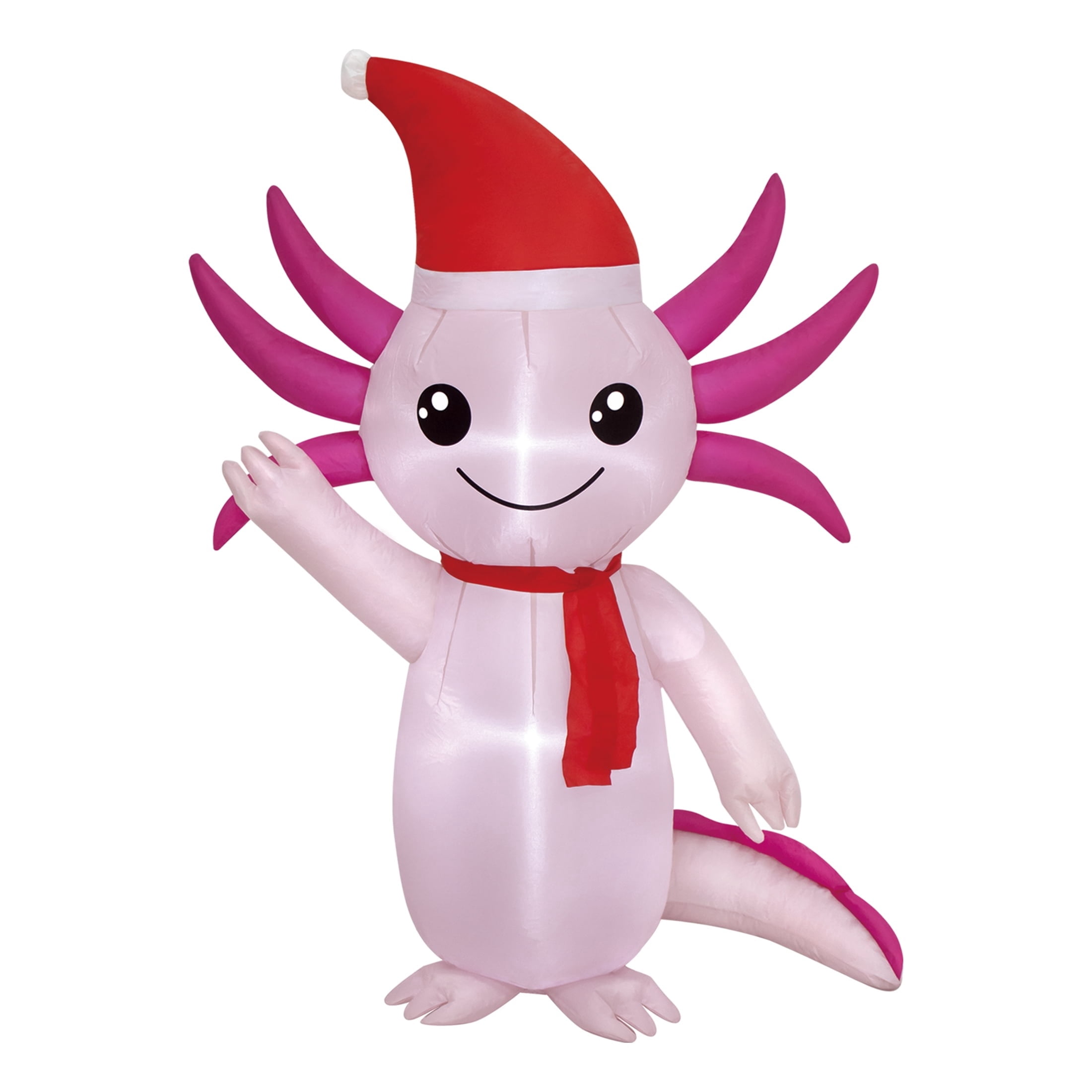 Pink and Red Axolotl Christmas Airblown Yard Inflatable, 4', by Holiday Time