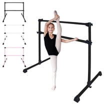 LuckyNote 4FT Adjustable Ballet Barre, Steel Practice Bar with Rotation Base for Home Studio, Height 6.7" to 46", Black