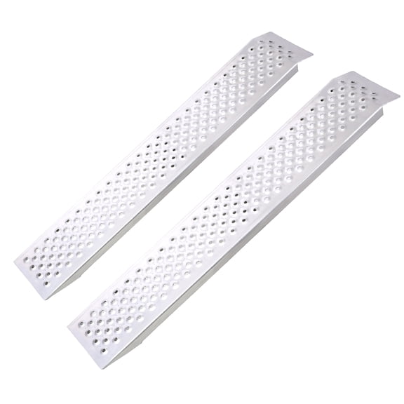 4FT Aluminum Shed Ramps 2PC, 880 Lbs Capacity Outdoor Loading Ramps, Portable Ramps for Shed Curb Steps Stairs Golf Cart Four Wheeler Hand Truck Bicycle Motorcycle Riding Mower