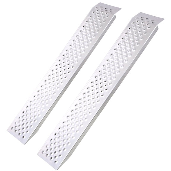 4FT Aluminum Shed Ramps 2PC, Lightweight Loading Ramps for Shed Curb Steps, Golf Cart Ramps for Hand Truck, Bicycle, Motorcycle, Riding Mower, 880 Lbs Capacity