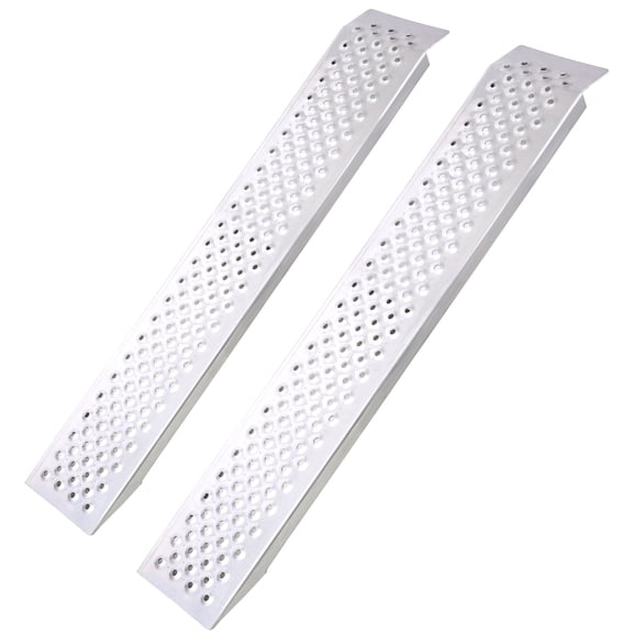 4FT Aluminum Shed Ramps 2PC, Lightweight Loading Ramps for Shed Curb Steps, Golf Cart Ramps for Hand Truck, Bicycle, Motorcycle, Riding Mower, 880 Lbs Capacity