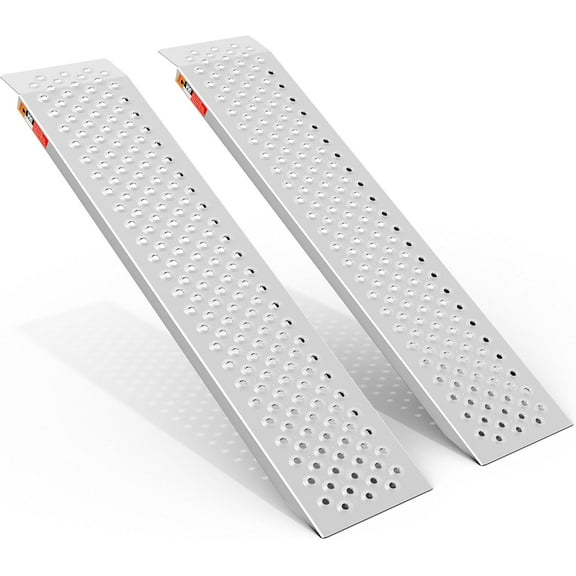 4FT Aluminum Shed Ramps Outdoor Loading Ramps 880 Lbs for Shed Curb Steps 2PC