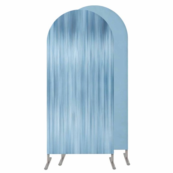 4FT Arch Backdrop Covers, Blue Wedding Arch Cover Stretchy, Modern Abstract Art Ombre Striped Chiara Arches Backdrop Stand Covers for Birthday Baby Shower Party Banquet Decor