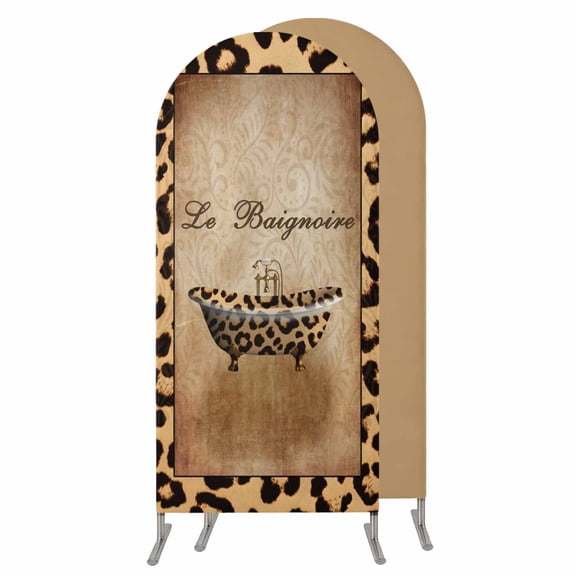 4FT Arch Backdrop Covers, Leopard Printed Wedding Arch Cover Stretchy, Funny Animals Textured Bathtubs Chiara Arches Backdrop Stand Covers for Birthday Baby Shower Party Banquet Decor