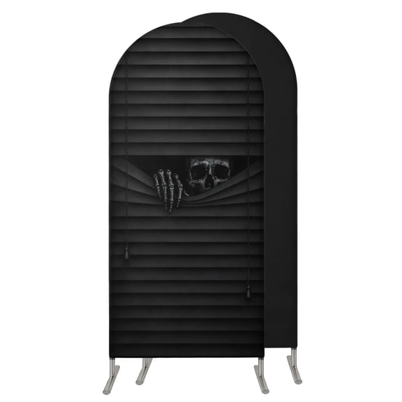 4FT Arch Backdrop Covers, Skull Peeking Halloween Wedding Arch Cover Stretchy, Horror Window Blinds Chiara Arches Backdrop Stand Covers for Birthday Baby Shower Party Banquet Decor