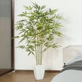 thumbnail image 1 of 4FT Artificial Bamboo Plant With Like Real leaves in Planter, 6lb, DR.Planzen, 1 of 8