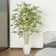 4FT Artificial Bamboo Plant With Like Real leaves in Planter, 6lb, DR.Planzen