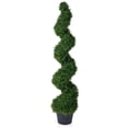 thumbnail image 1 of DR.Planzen  4FT Artificial Boxwood Spiral Topiary Tree – 900 Leaves Faux Boxwood Plant, UV Resistant Fake Plant – Realistic Front Door Entryway Porch Decor Potted Tree for Outdoor Garden Patio, 1 of 8