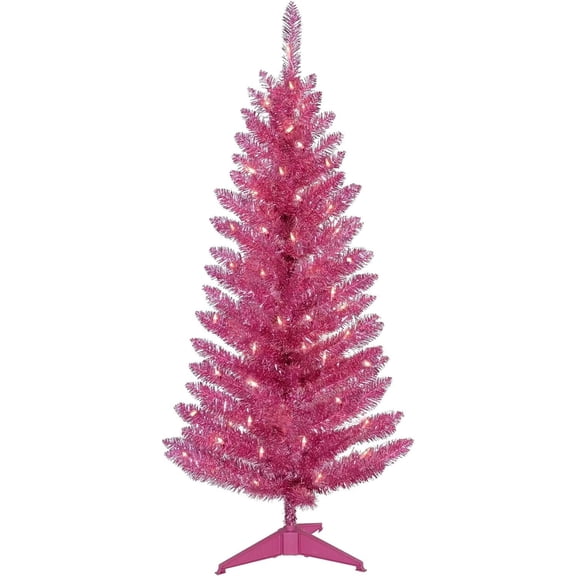 4FT Artificial Christmas Tree with Lights, Small Xmas Tree with 122 Branch Tips for Indoor