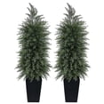 thumbnail image 1 of 4FT Artificial Cypress Tree with Black Pot - Slim Space-Saving Greenery for Home Corners(set of 2), 1 of 6