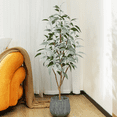 thumbnail image 1 of 4FT Artificial Eucalyptus Plants with White Velve Leaves and Natural Trunk, 1 of 7