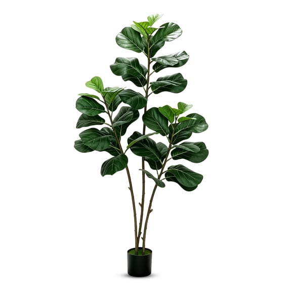 4FT Artificial Fiddle Leaf Fig Tree, Tall Faux Ficus Tree, Artificial Plants for Home Office Decor