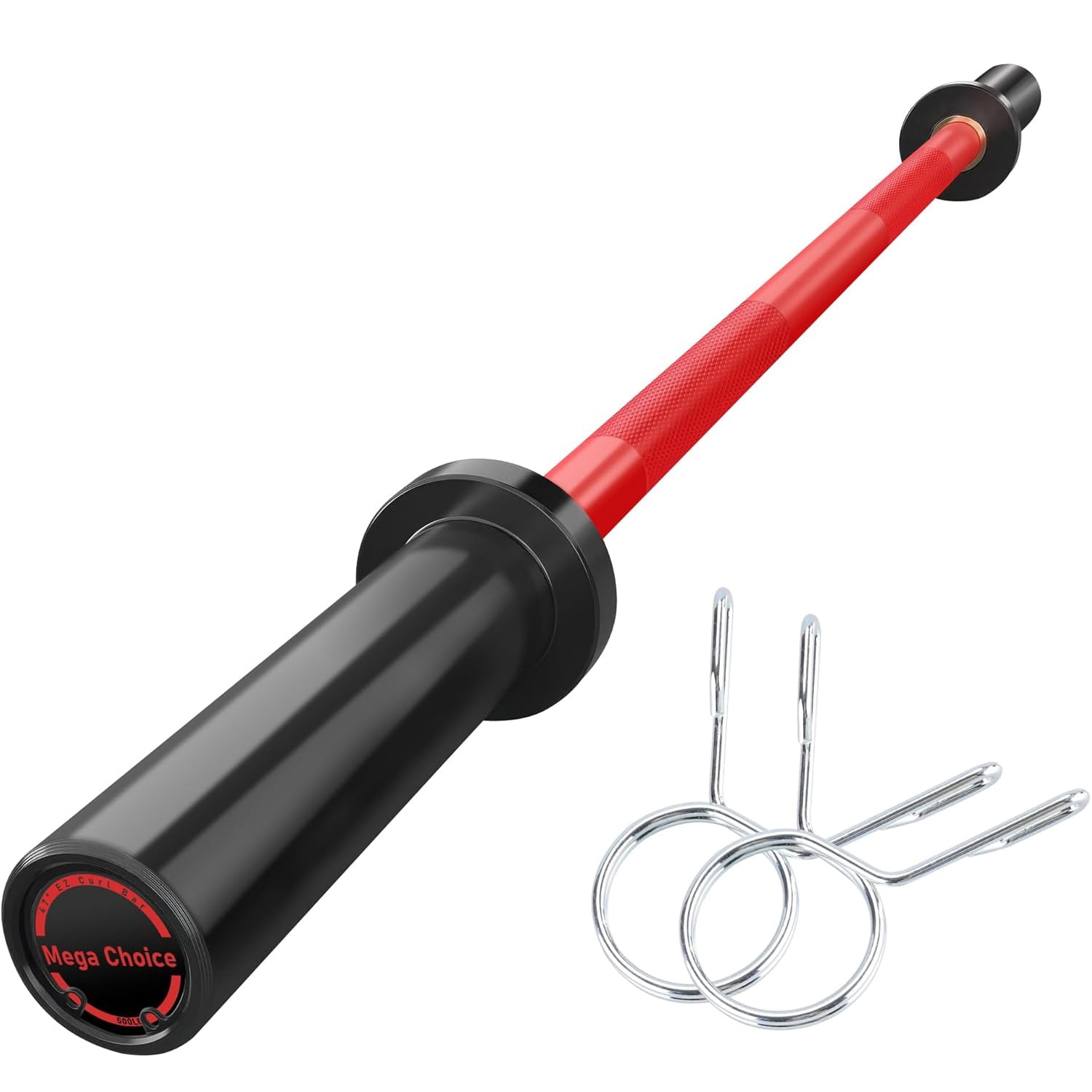 4FT Barbell – 500 lb Capacity Weight Bar for Home Gyms, Compact 48" Powerlifting Bar with Knurled Grip, Fits 2" Standard Plates