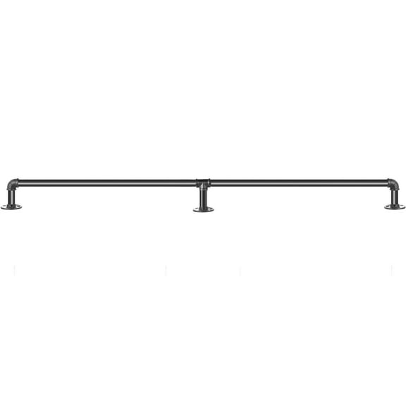 4FT Carbon Steel Pipe Handrail - 440LB Capacity Industrial Stair Rail w/Wall Mount - Matte Black for Indoor/Outdoor Use